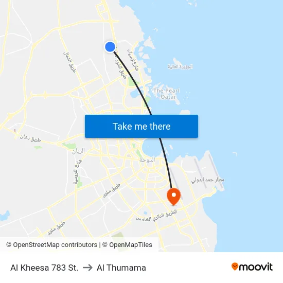 Al Kheesa 783 St. to Al Thumama map