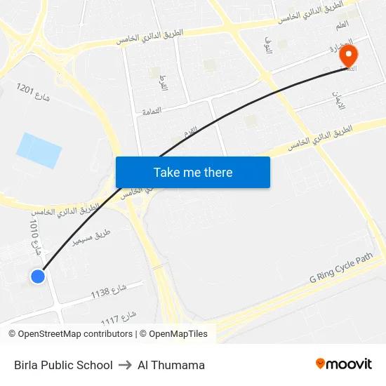 Birla Public School to Al Thumama map
