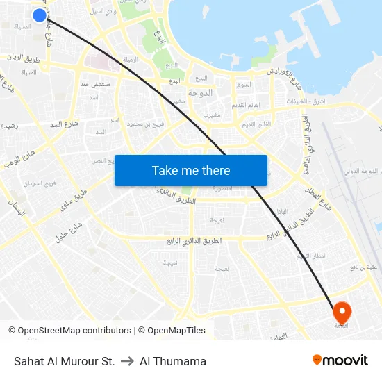 Sahat Al Murour St. to Al Thumama map