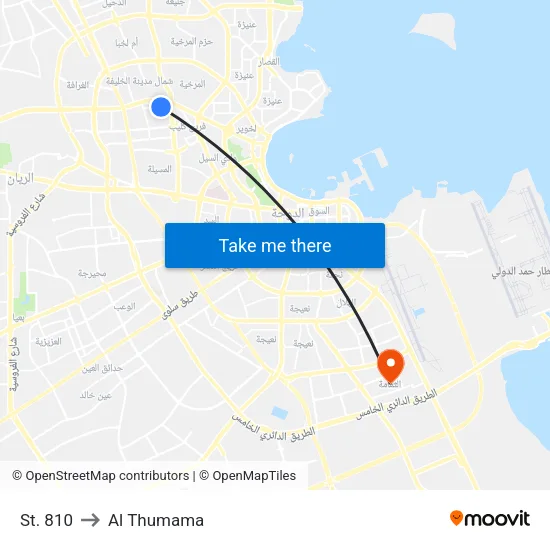 St. 810 to Al Thumama map