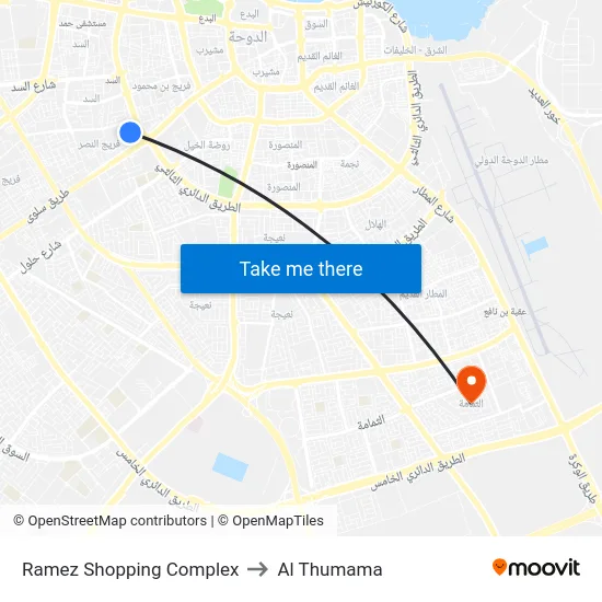 Ramez Shopping Complex to Al Thumama map