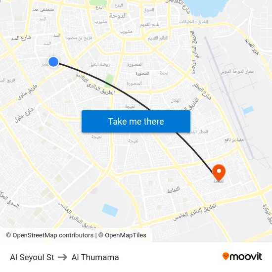 Al Seyoul St to Al Thumama map