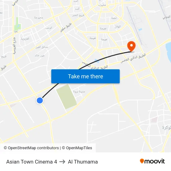 Asian Town Cinema 4 to Al Thumama map