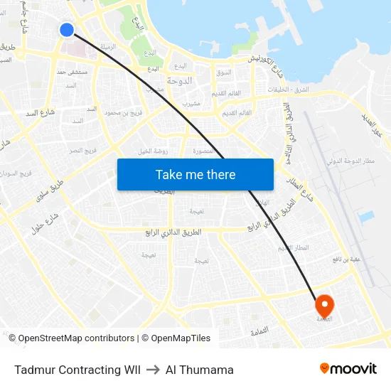 Tadmur Contracting Wll to Al Thumama map