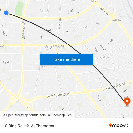 C Ring Rd to Al Thumama map