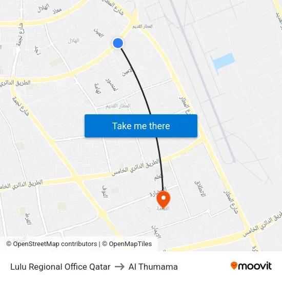 Lulu Regional Office Qatar to Al Thumama map