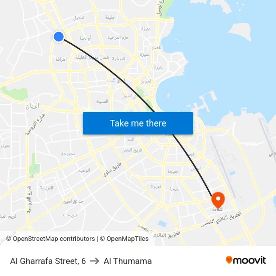 Al Gharrafa Street, 6 to Al Thumama map