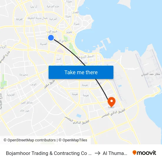 Bojamhoor Trading & Contracting Co Wll to Al Thumama map