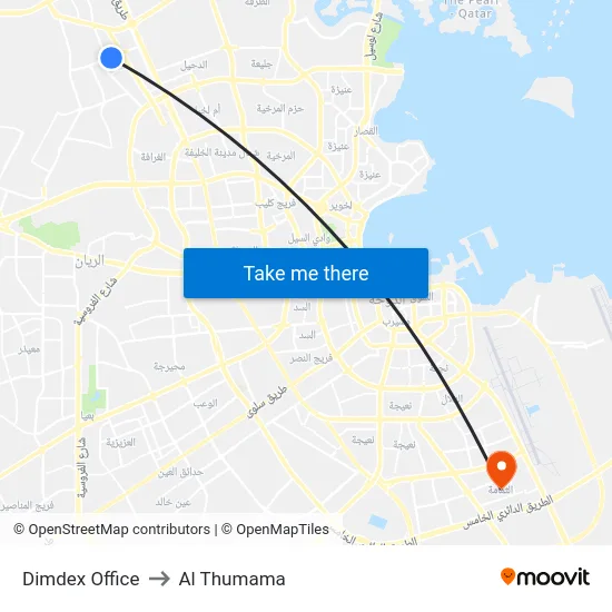Dimdex Office to Al Thumama map