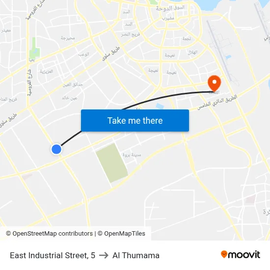 East Industrial Street, 5 to Al Thumama map