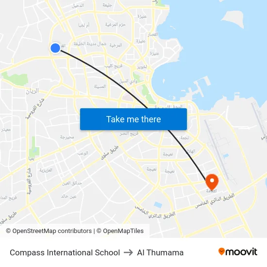 Compass International School to Al Thumama map