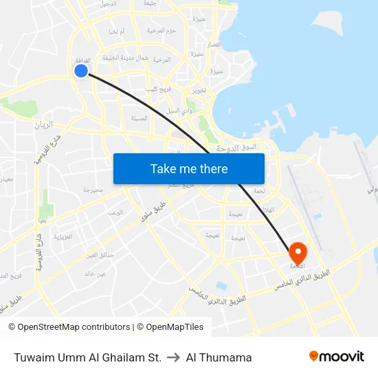 Tuwaim Umm Al Ghailam St. to Al Thumama map