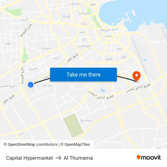 Capital Hypermarket to Al Thumama map