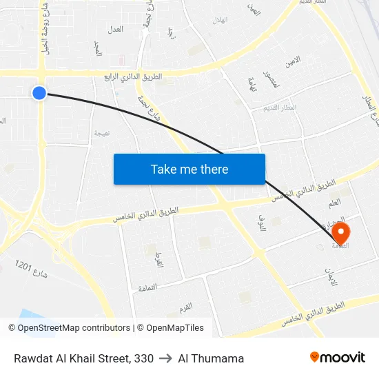 Rawdat Al Khail Street, 330 to Al Thumama map