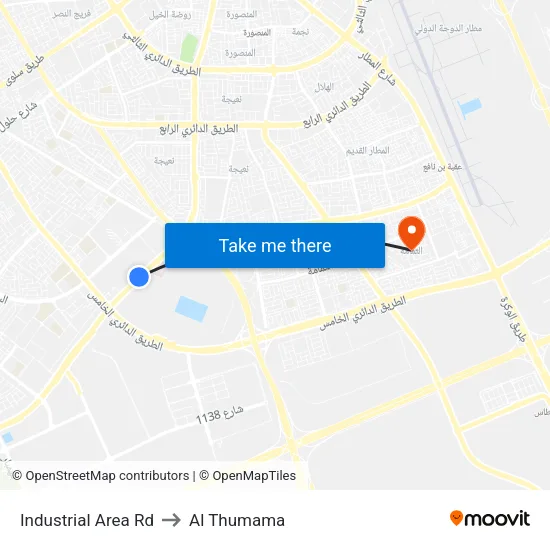 Industrial Area Rd to Al Thumama map