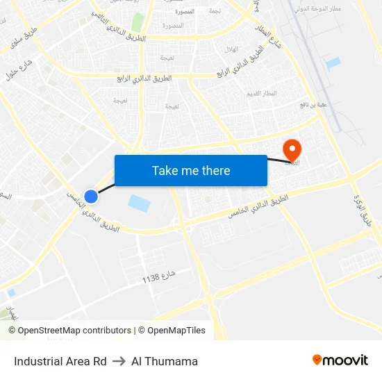Industrial Area Rd to Al Thumama map