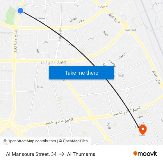 Al Mansoura Street, 34 to Al Thumama map
