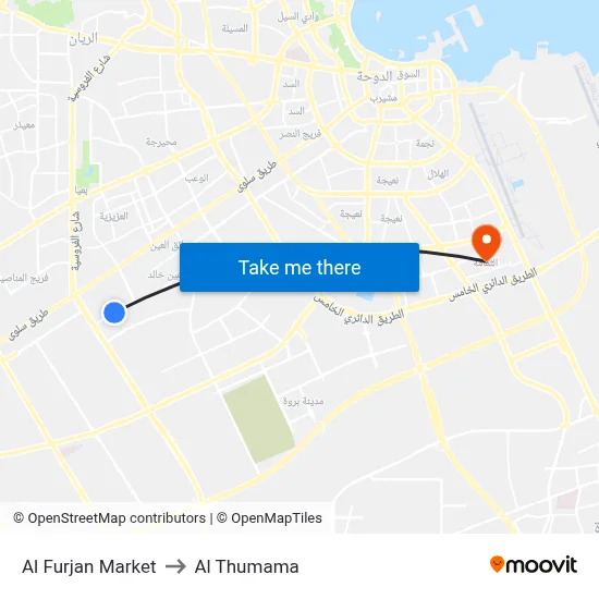 Al Furjan Market to Al Thumama map
