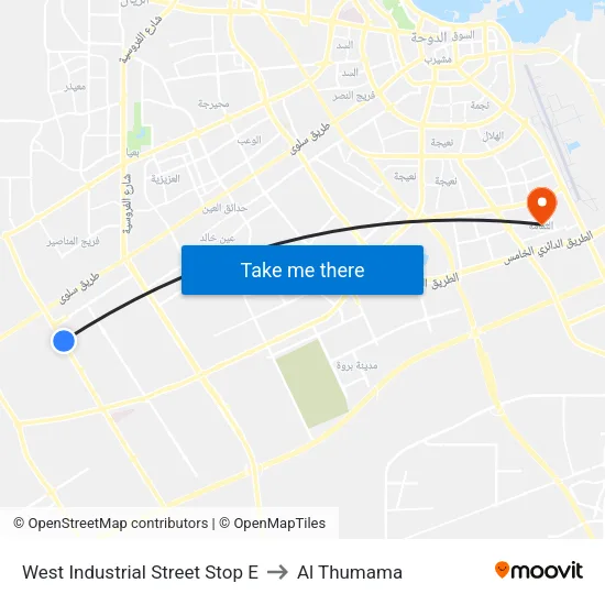 West Industrial Street Stop E to Al Thumama map