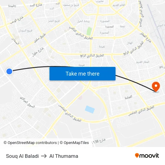 Souq Al Baladi to Al Thumama map