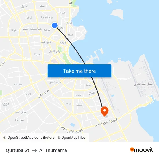 Qurtuba St to Al Thumama map