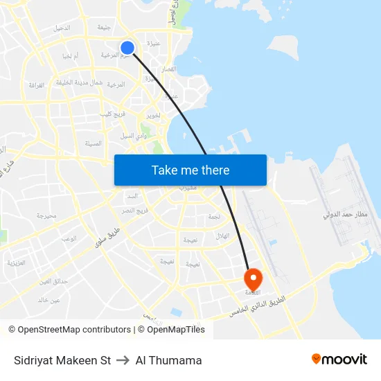 Sidriyat Makeen St to Al Thumama map