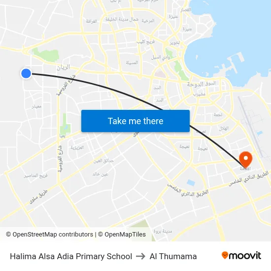 Halima Alsa Adia Primary School to Al Thumama map