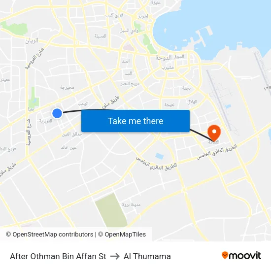 After Othman Bin Affan St to Al Thumama map
