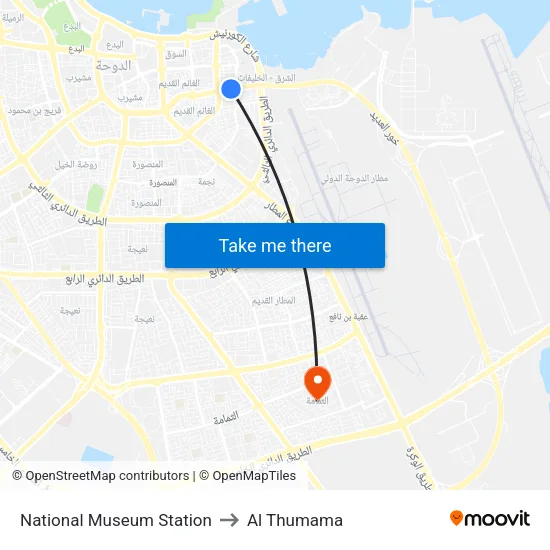 National Museum Station to Al Thumama map