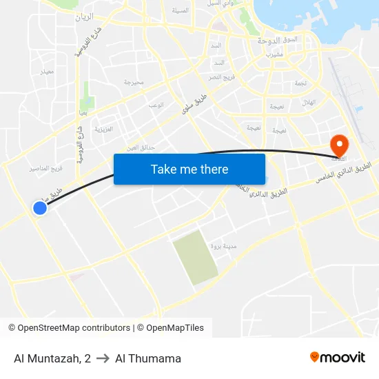 Al Muntazah, 2 to Al Thumama map