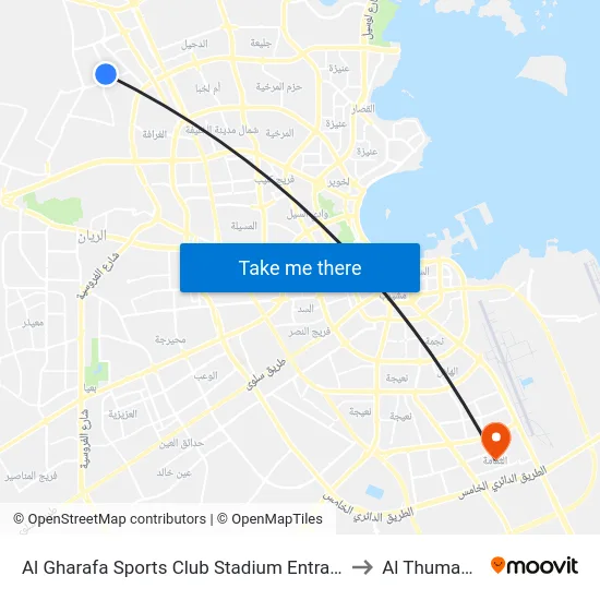 Al Gharafa Sports Club Stadium Entrance to Al Thumama map