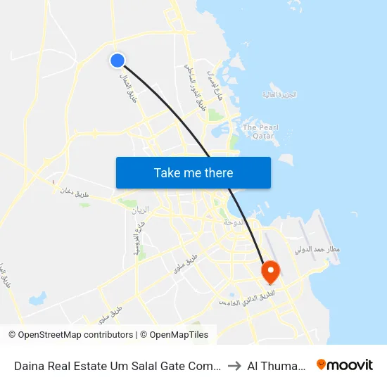 Daina Real Estate Um Salal Gate Complex to Al Thumama map