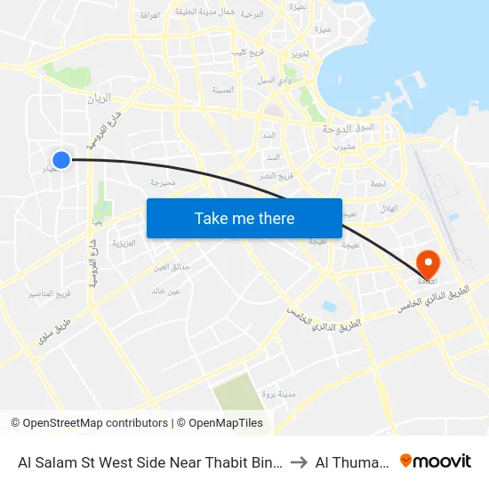 Al Salam St West Side Near Thabit Bin Anas to Al Thumama map