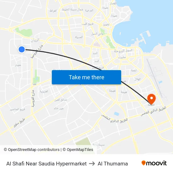 Al Shafi Near Saudia Hypermarket to Al Thumama map