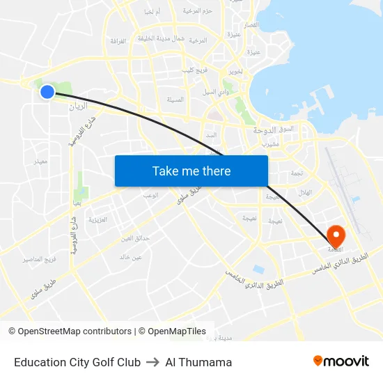 Education City Golf Club to Al Thumama map