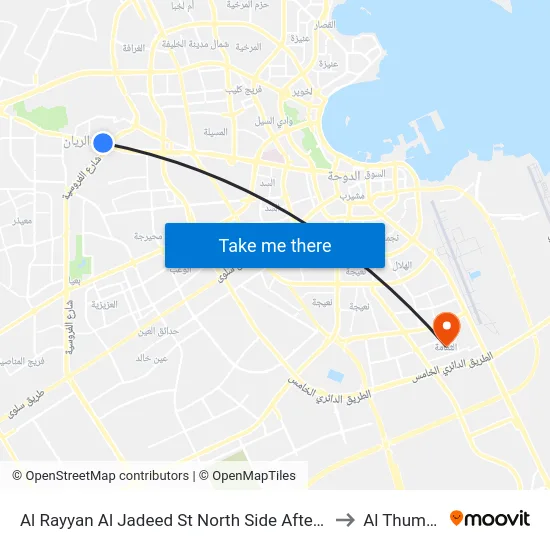 Al Rayyan Al Jadeed St North Side After Furousiya to Al Thumama map