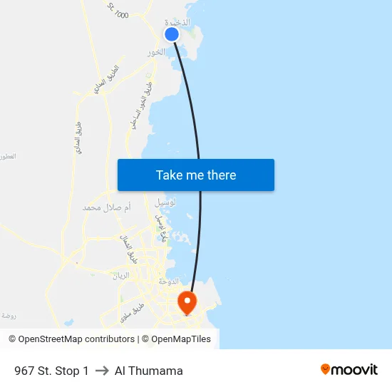 967 St. Stop 1 to Al Thumama map