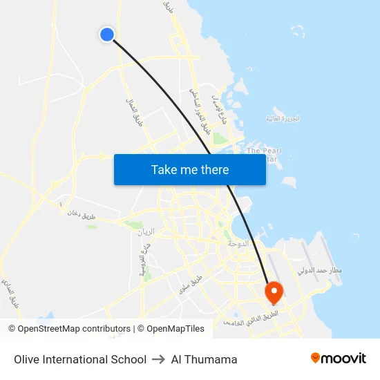 Olive International School to Al Thumama map