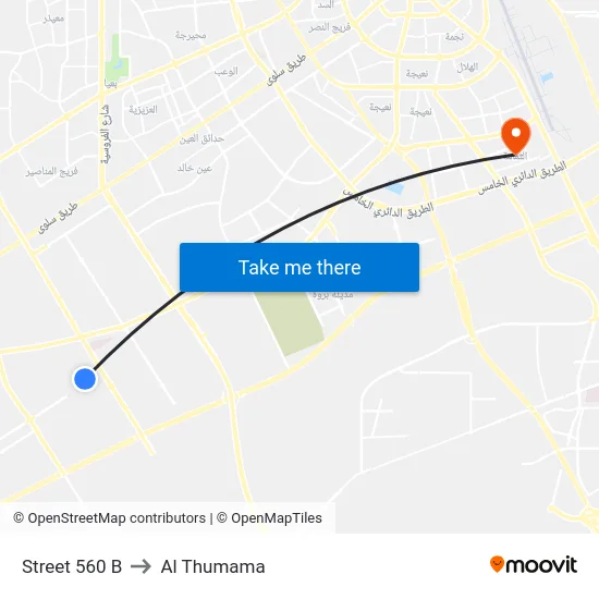 Street 560 B to Al Thumama map