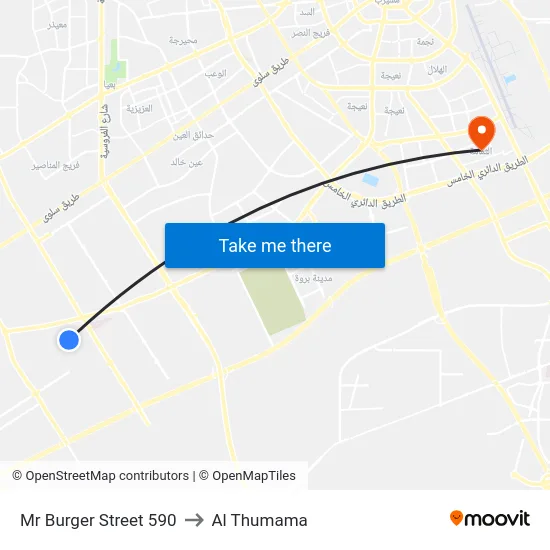 Mr Burger Street 590 to Al Thumama map