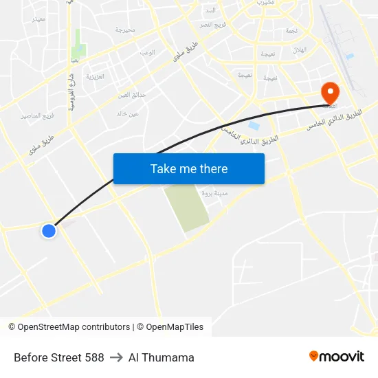 Before Street 588 to Al Thumama map