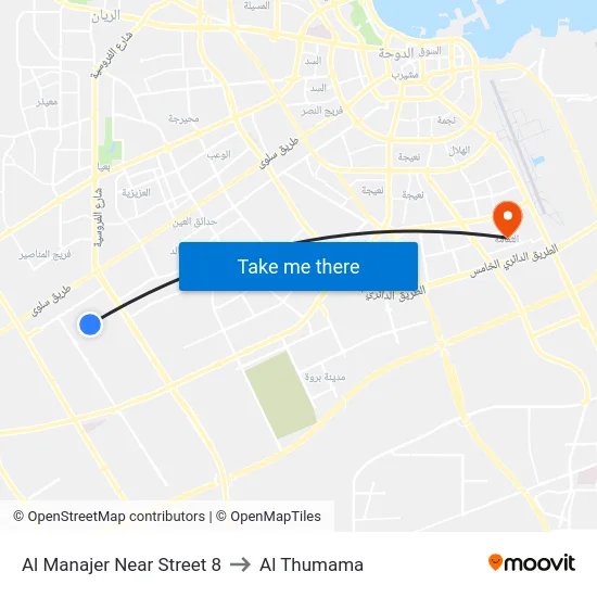 Al Manajer Near Street 8 to Al Thumama map