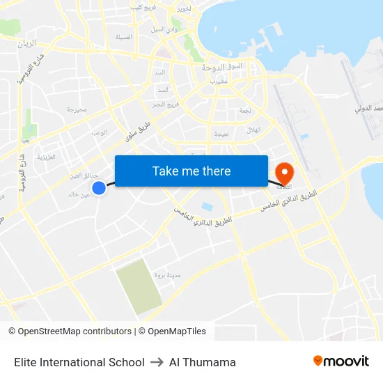 Elite International School to Al Thumama map