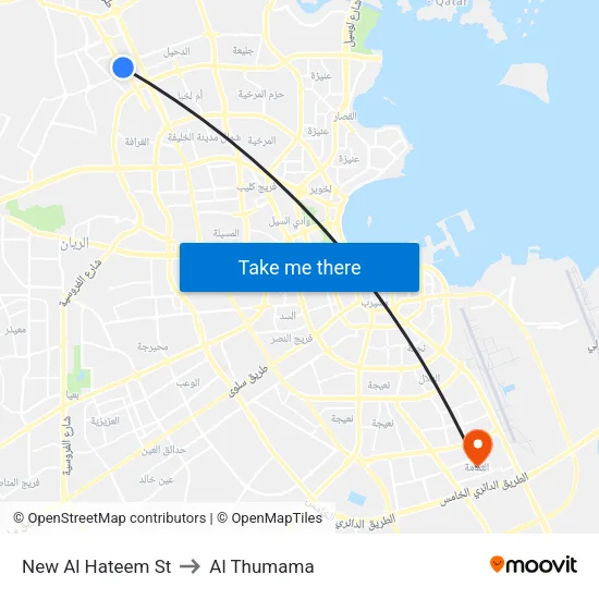 New Al Hateem St to Al Thumama map