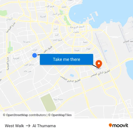 West Walk to Al Thumama map