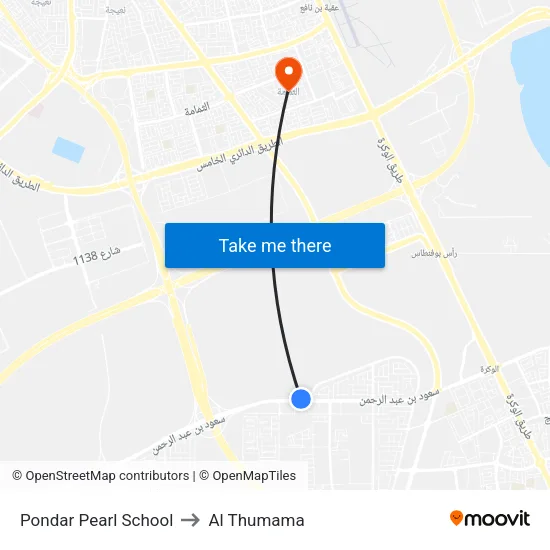 Pondar Pearl School to Al Thumama map
