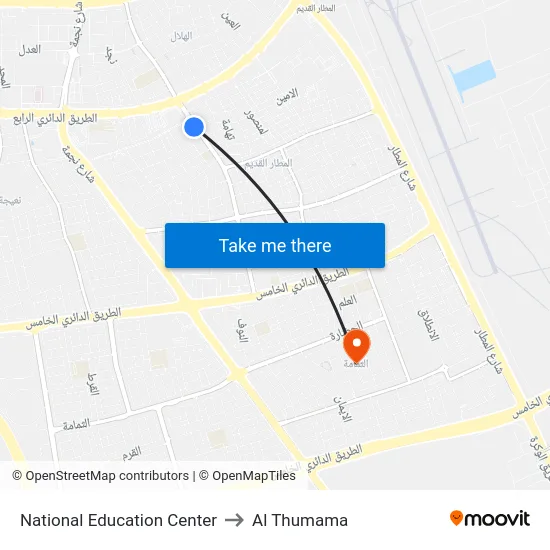 National Education Center to Al Thumama map