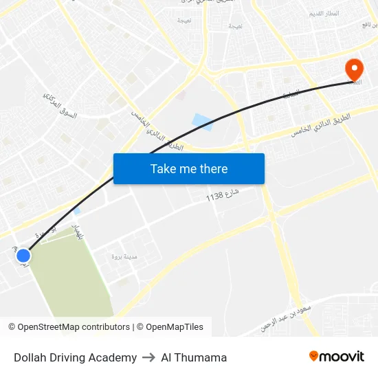 Dollah Driving Academy to Al Thumama map