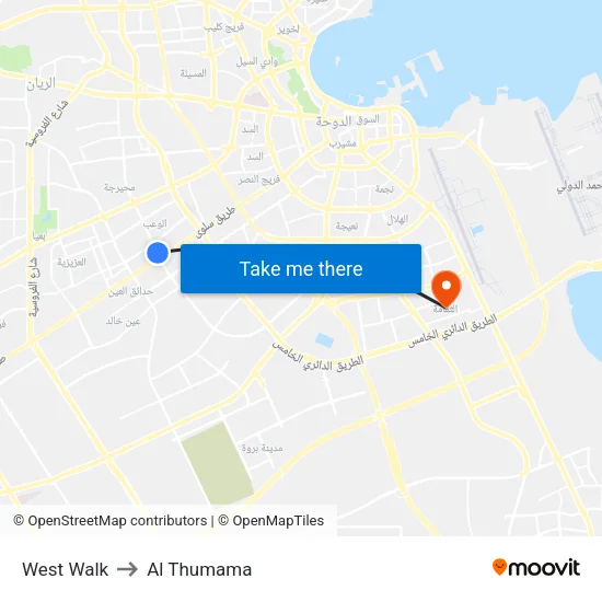 West Walk to Al Thumama map