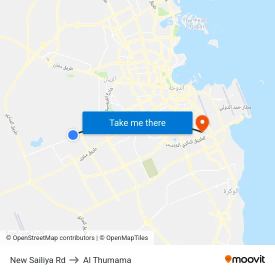 New Sailiya Road to Al Thumama map